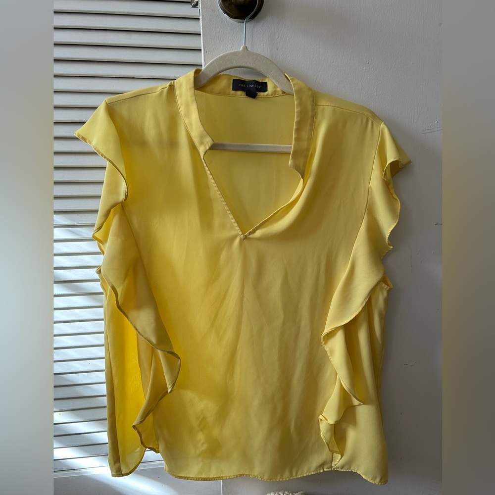 The Limited Sunshine Yellow Ruffled Blouse - Size Large
